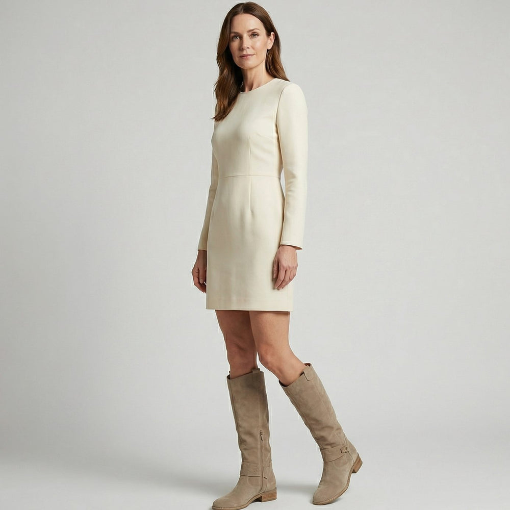 Women's Slouchy Suede-Look Knee-High Low-Heel Boots, Taupe