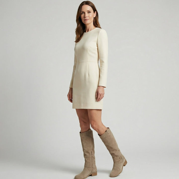 Women's Slouchy Suede-Look Knee-High Low-Heel Boots, Taupe