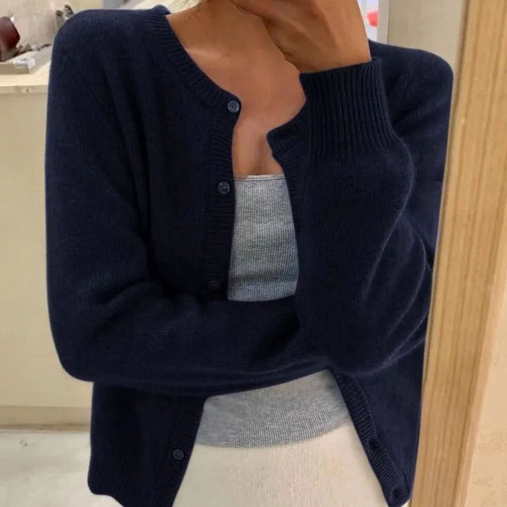 Women's Soft Knit Button-Front Cardigan Sweater - Navy Blue