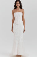 Charlotte | Women's Strapless Floral Embroidered Corset Bloom Gown
