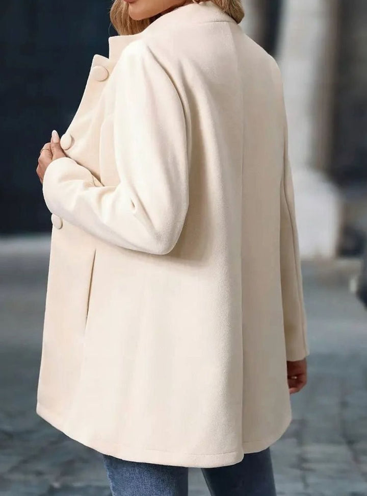 Women's Structured Stand-Collar Button-Front Blazer Coat