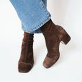 Scarlett | Women's Suede Square-Toe Block-Heel Ankle Boots