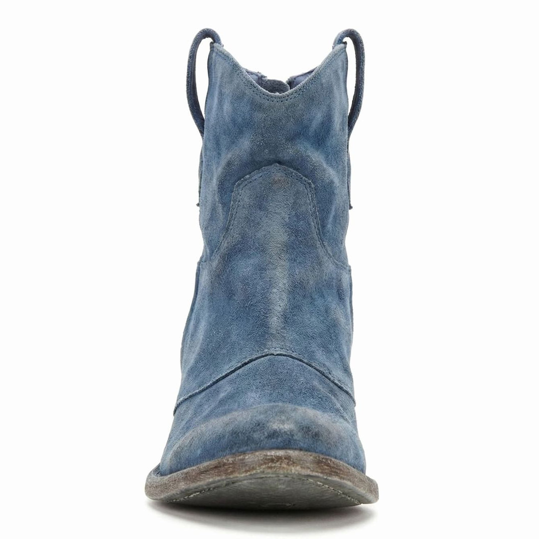 Women's Suede Western Ankle Cowboy Boots Side-Zip