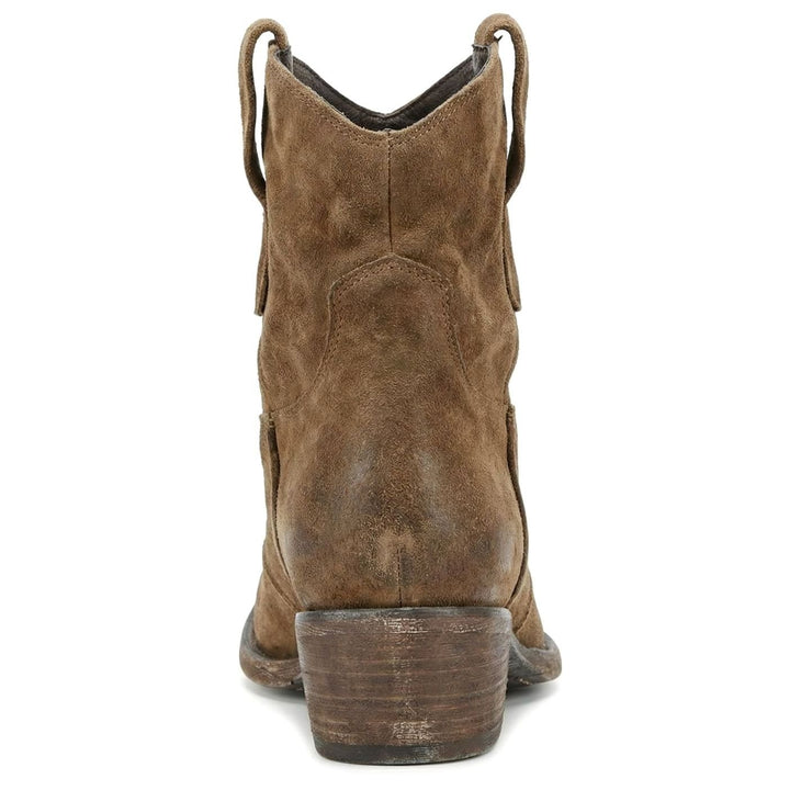 Women's Suede Western Ankle Cowboy Boots Side-Zip