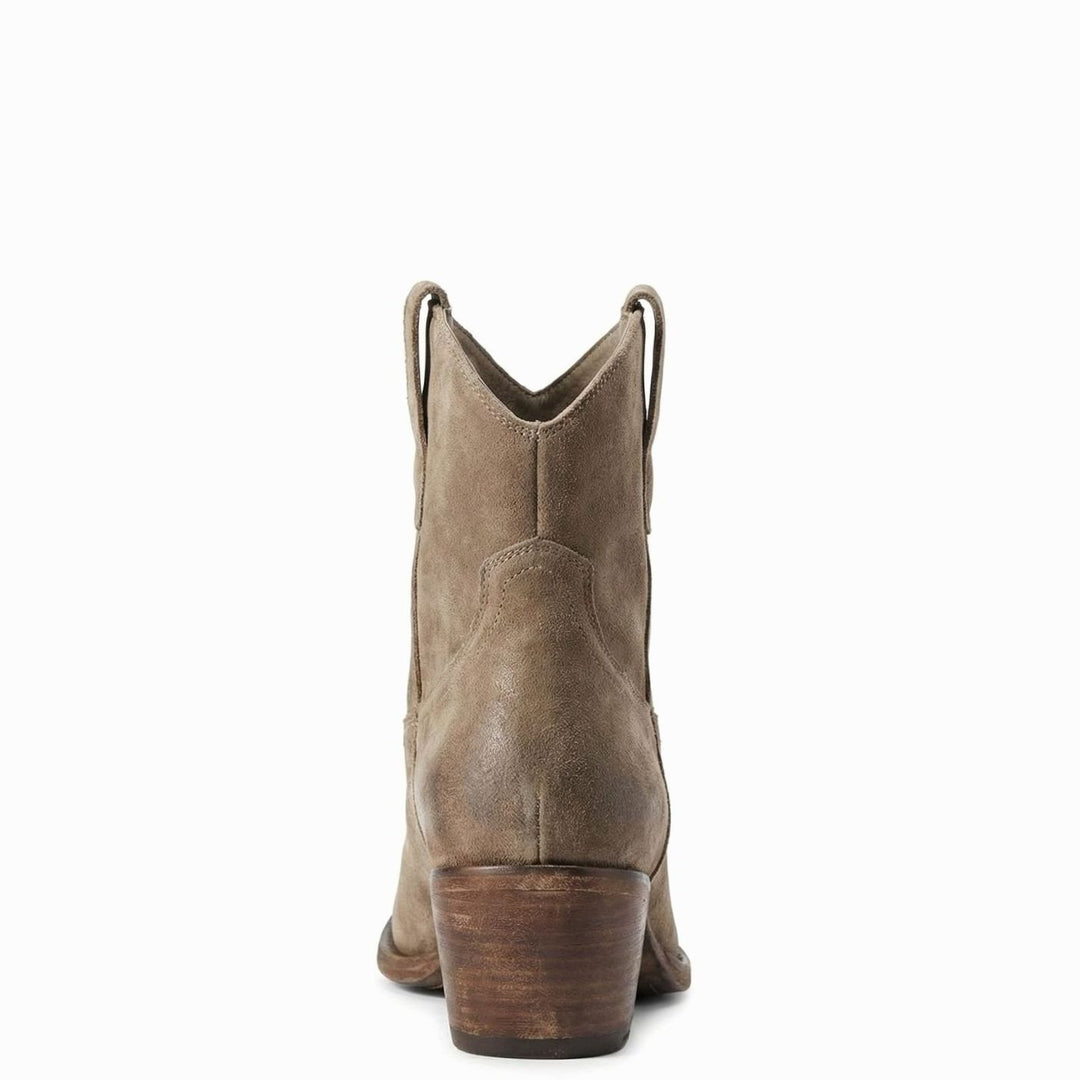 Women's Suede Western Ankle Cowboy Boots Side-Zip
