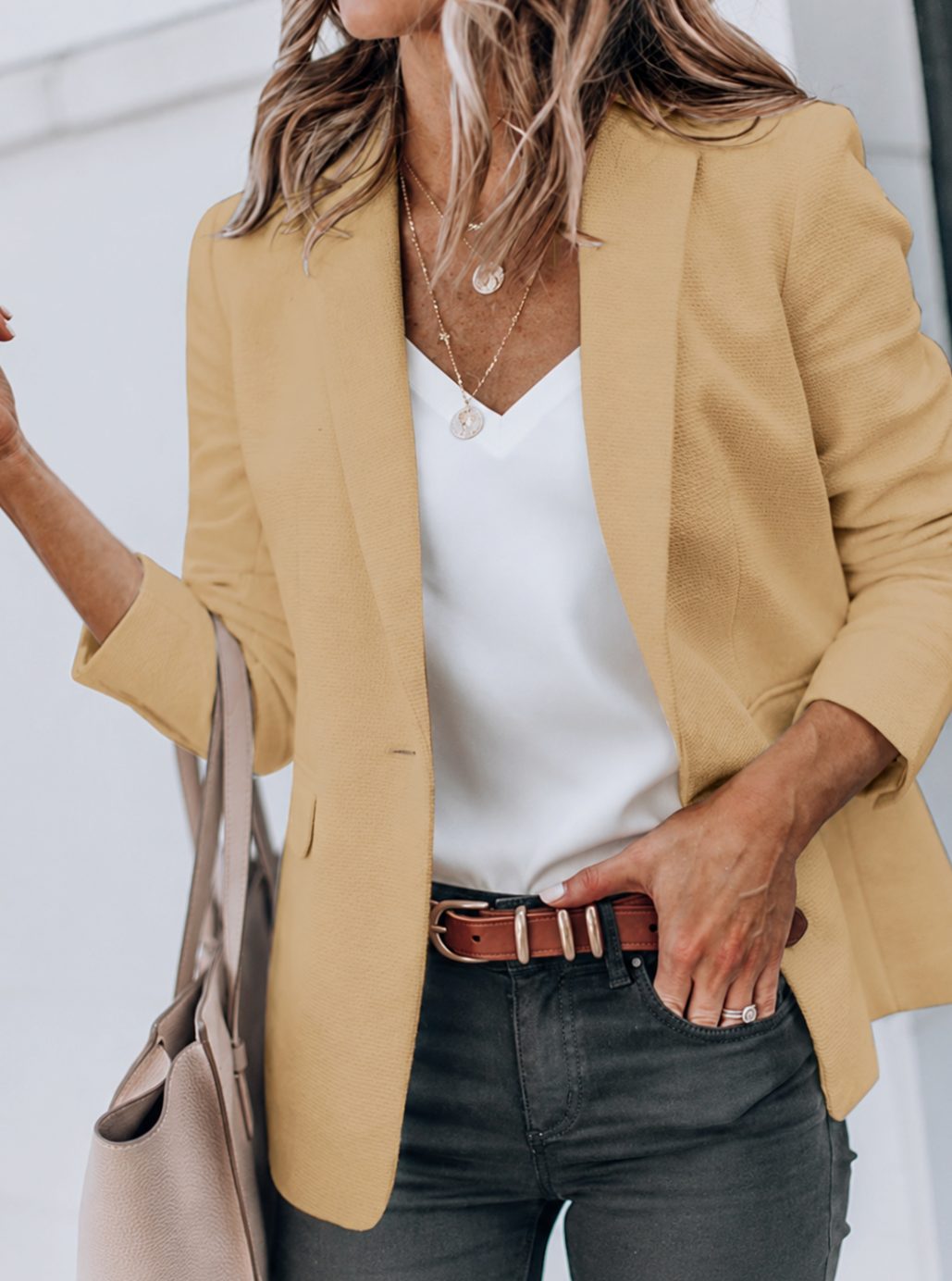Women's Tailored Lapel-Collar Long-Sleeve Blazer