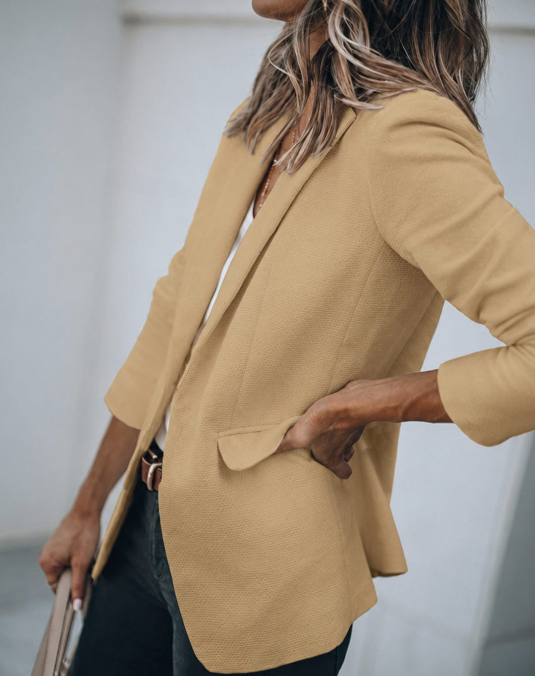 Women's Tailored Lapel-Collar Long-Sleeve Blazer