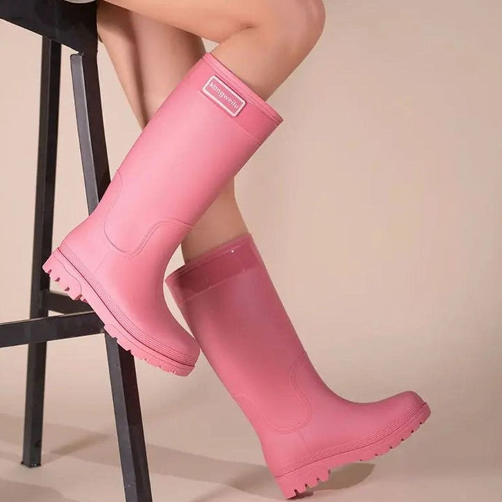 Women's Tall Waterproof Knee High Rain Boots - Pink