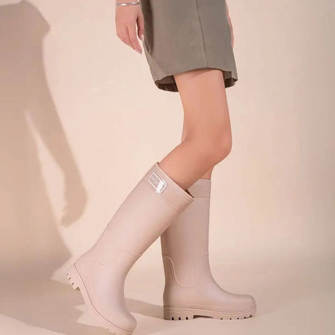 Women's Tall Waterproof Knee High Rain Boots - Khaki