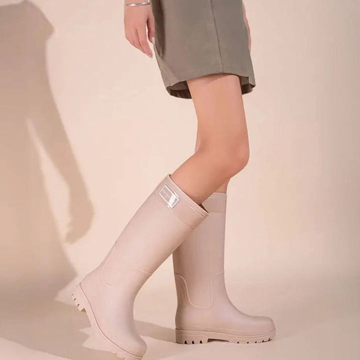 Women's Tall Waterproof Knee High Rain Boots - Khaki