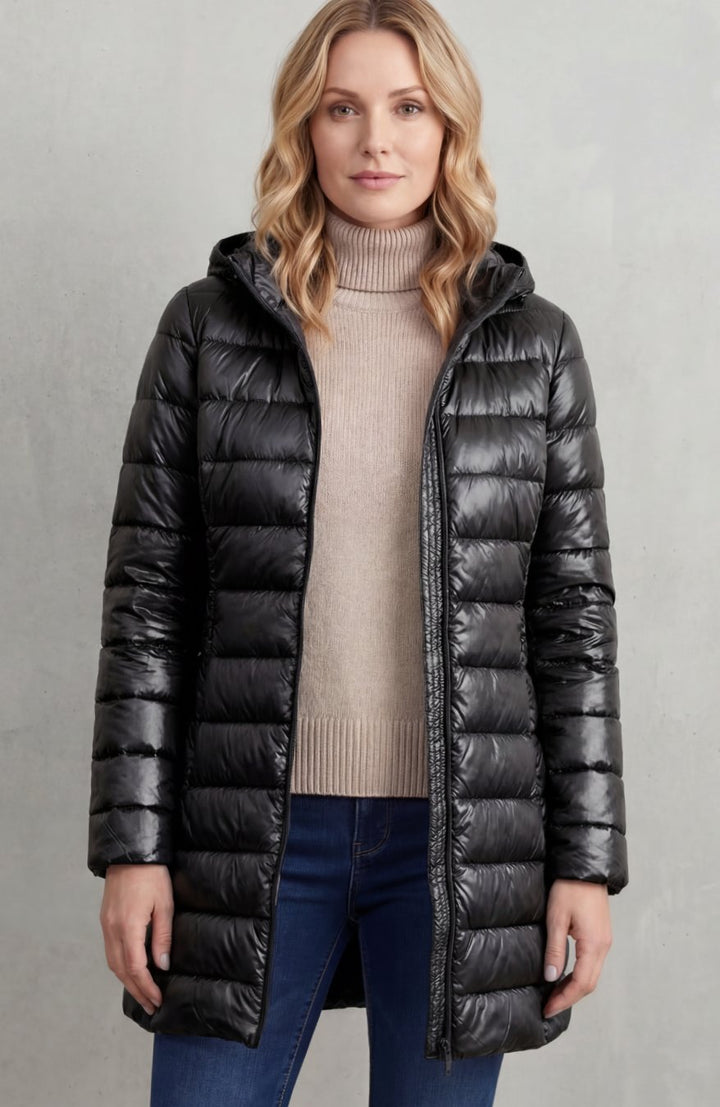 Women's Ultra-Lightweight Hooded Down Puffer Coat
