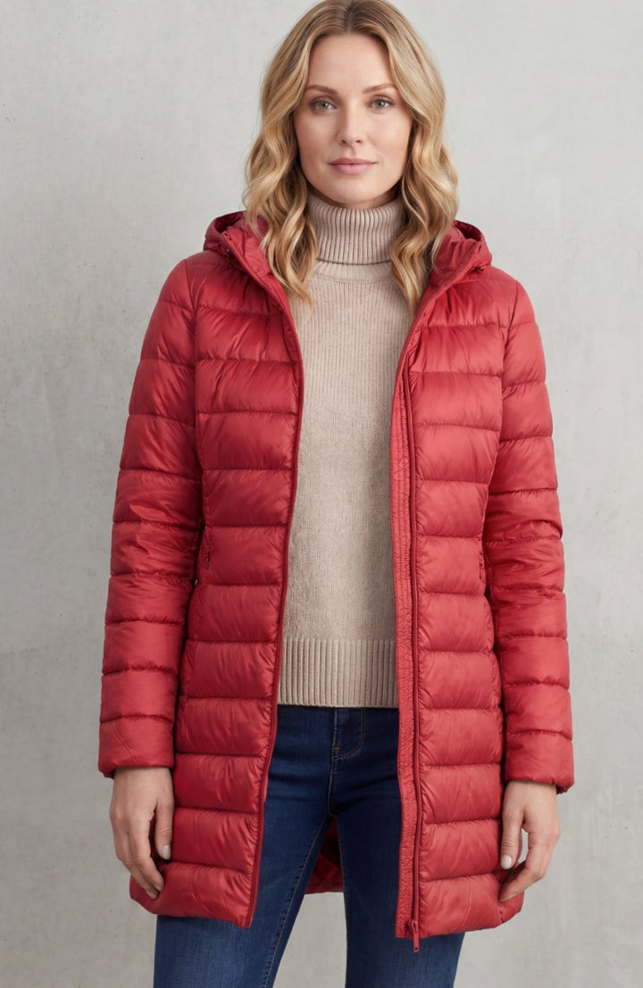 Women's Ultra-Lightweight Hooded Down Puffer Coat