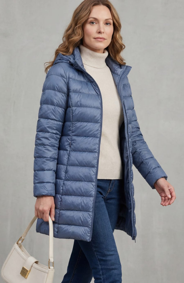 Women's Ultra-Lightweight Hooded Down Puffer Coat