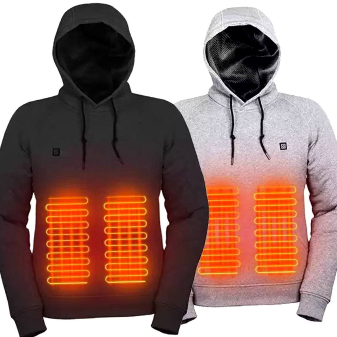 Women's USB Heated Hoodie Fleece-Lined Hooded Sweatshirt