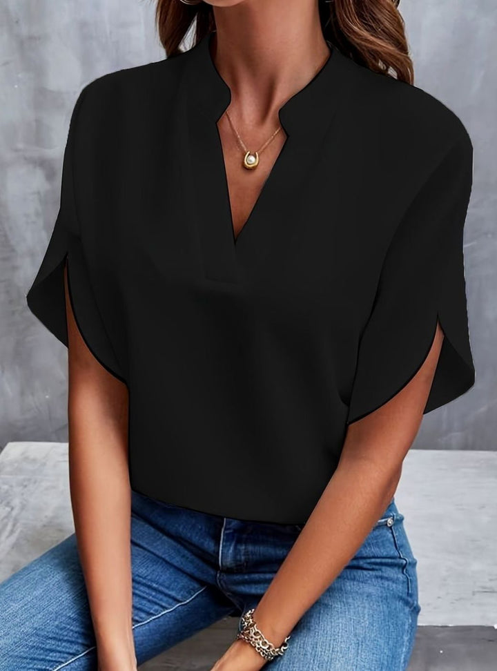 Women's V-Neck Batwing-Sleeve Relaxed Blouse