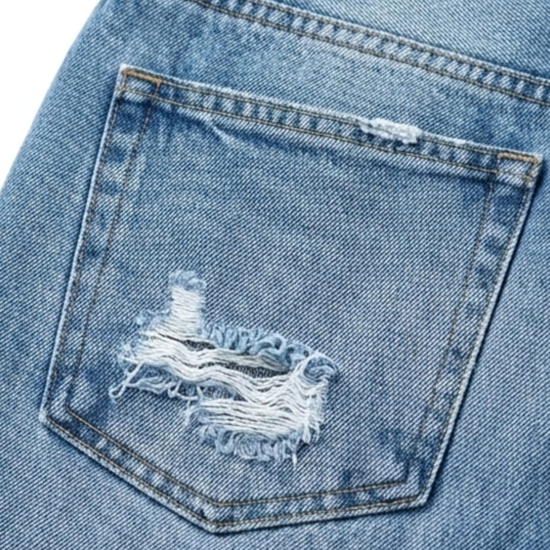 Women's Vintage-Inspired Cropped Straight Leg Frayed Hem Jeans