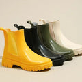 Camila | Women's Waterproof Rubber Chelsea Rain Boots Chunky Lugged Sole