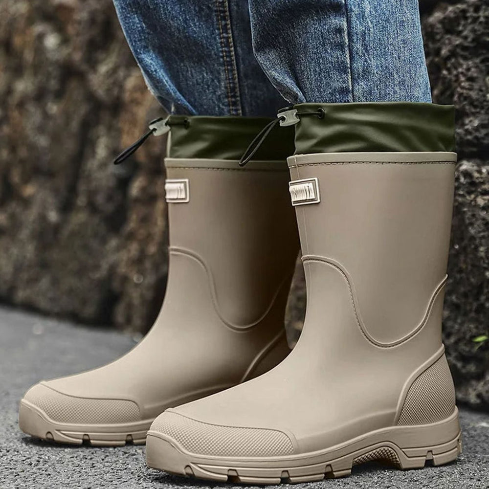 Women's Waterproof Slip-On Mid-Calf Rain Boots