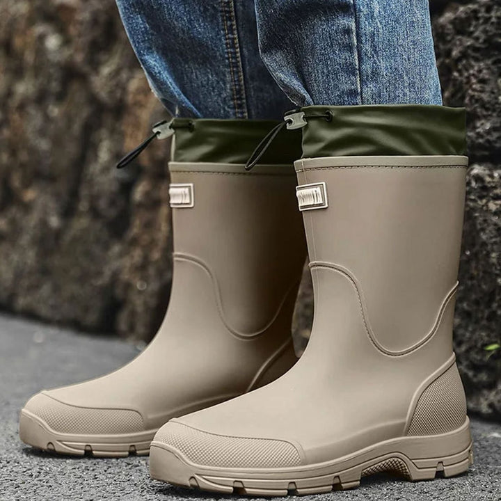 Women's Waterproof Slip-On Mid-Calf Rain Boots