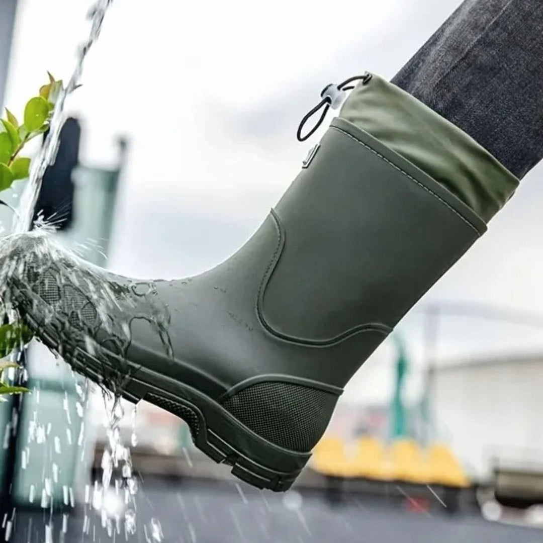 Women's Waterproof Slip-On Mid-Calf Rain Boots